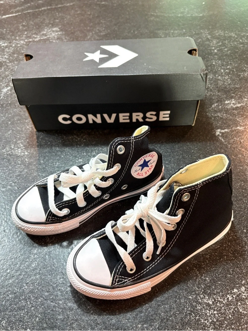 Converse Kids Black & White High Top Sneakers
